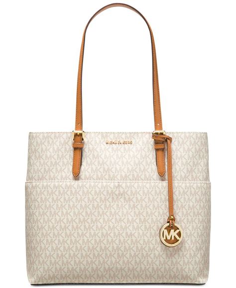 michael kors large bedford tote in signature print|Michael Kors winston leather tote.